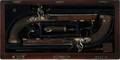 FRENCH FLINTLOCK DUELING PISTOLS AND CASE
