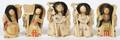 CHINESE IVORY KABUKI FIGURES SIGNED 5 H 2