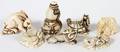 IVORY CARVED ANIMAL  GOURD NETSUKE SEVEN