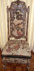 RENAISSANCE STYLE ANTIQUE MAHOGANY SIDE CHAIR