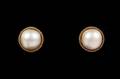 Pair of Mabe 14k Gold  White Pearl Earrings