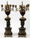 HENRI PICARD BRONZE MARBLE 5LIGHT CANDELABRA
