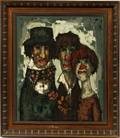 HUGO CASAR OIL ON CANVAS THREE CLOWNS