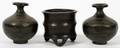 CHINESE BRONZE VASES 3 PCS H 6