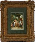 KPM HAND PAINTED PORCELAIN PLAQUE CHILDREN