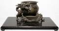 JAPANESE BRONZE VESSEL WITH DRAGON SUPPORT 6H
