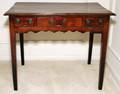 WALNUT THREEDRAWER TABLE 19TH C H 29
