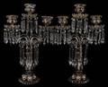 BACCARAT CRYSTAL AND ENAMEL 3LIGHT CANDELABRA