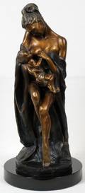 REBECCA GHIGLIERI BRONZE SCULPTURE MOTHER  CHILD