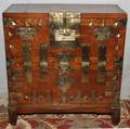 KOREAN ANTIQUE ELMWOOD BLANKET CHEST H 38