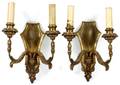 BRONZE TWOLIGHT SCONCES PAIR