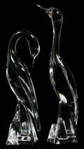 DAUM CRYSTAL FIGURES OF CRANES TWO