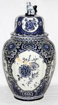 DELFT POTTERY COVERED URN