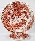 ROYAL CROWN DERBY RED AVES PORCELAIN DINNER SET