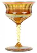 TIFFANY GOLD FAVRILE GLASS WINE