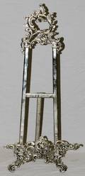 ROCOCO STYLE SILVER TONE METAL PAINTING EASEL