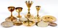 COMMUNION CHALICE  PATEN GROUP 13 PIECES