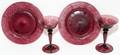 STEUBEN AMETHYST GLASS SAUCER CHAMPAGNES PLATES