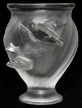 LALIQUE ROSINE GLASS VASE