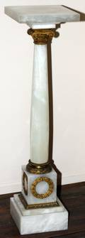 NEOCLASSICAL STYLE ONYX PEDESTAL GILT BRONZE