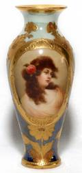ROYAL VIENNA PORCELAIN PORTRAIT VASE C 1910