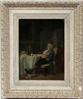 FERDINAND BARTH OIL 1869 SEATED MAN IN STUDY