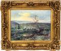 M KOROCHANSKY OIL LANDSCAPE WSHEEP  SHEPHERD