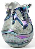 CHARLES LOTTON STUDIO GLASS CYPRIOT LAVA VASE