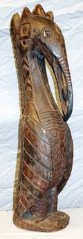 AFRICAN TRIBAL CARVED BIRD FIGURE