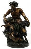AFTER CLODION BRONZE SCULPTURE SATYR  PUTTI