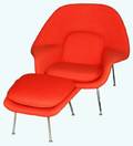 EERO SAARINENKNOLL UPHOLSTER WOMB CHAIR OTTOMAN