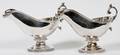 WM FORBESTOMPKINS  BLACK SILVER SAUCE BOATS