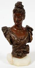 GEORGE VAN DER STRAETEN BRONZE BUST YOUNG WOMAN
