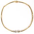 14KT GOLD  DIAMOND TUBE LINKED LADIES NECKLACE