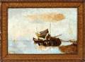 GUGLIEMO CIARDI OIL ON CANVAS 1911 HARBOR SCENE