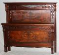 CARVED MAHOGANY HIGHBACK BED C 1900