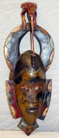 AFRICAN GURO CARVED POLYCHROME MASK IVORY COAST