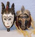 AFRICAN GURO POLYCHROME MASKS 2 PCS IVORY COAST