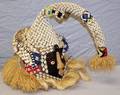 AFRICAN KUBA CARVED  EMBROIDERED HELMET MASK