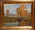 FREDERICK OIL ON CANVAS AMERICAN AUTUMN SCENE