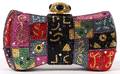 JUDITH LEIBER MULTICOLOR BOW MINAUDIERE