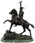 AFTER FREDERIC REMINGTON BRONZE SCULPTURE SAVAGE