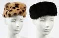 BLACK  SPOTTED RABBIT FUR HATS 2