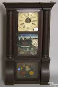 Empire mahogany mantel clock