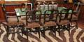 GLASS TOP  IRON DINING TABLE DINING CHAIRS