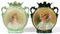 CA RANDALL PORCELAIN DOUBLE HANDLED VASES
