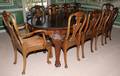 IRISH MAHOGANY OVAL DINING TABLE  SET OF CHAIRS