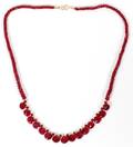 14KT GOLD  RUBY BRIOLETTE NECKLACE