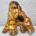AFRICAN CARVED FACE SCULPTURE