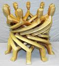 AFRICAN 9FIGURE CARVED UNITY TABLE